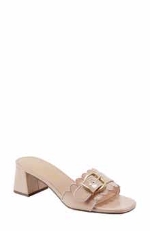 UNISA Buckle Scalloped Slide Sandal