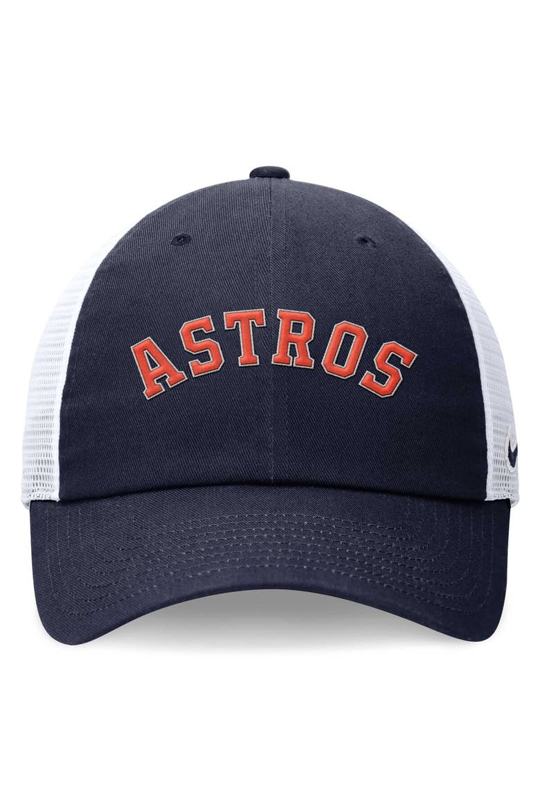Men's Nike Navy Houston Astros Evergreen Wordmark Trucker Adjustable Hat, Alternate, color, Navy