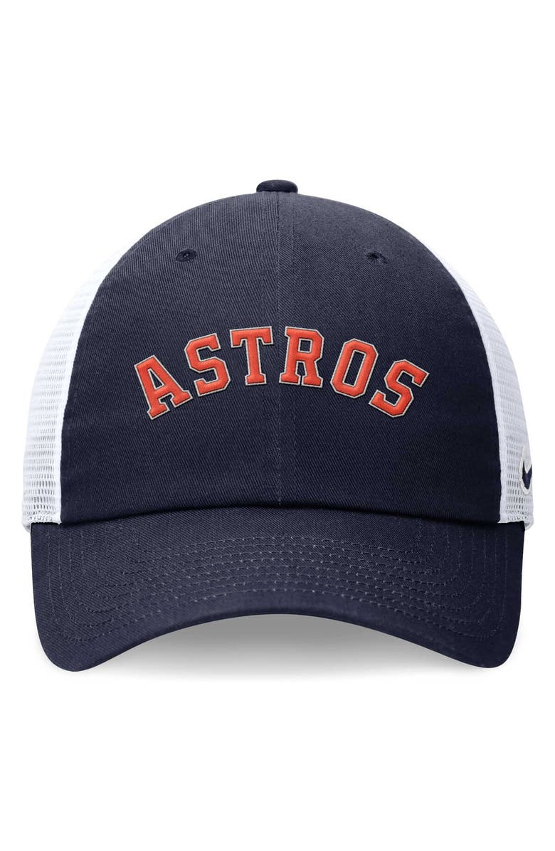 Nike Men's Nike Navy Houston Astros Evergreen Wordmark Trucker Adjustable Hat, Alternate, color, Navy