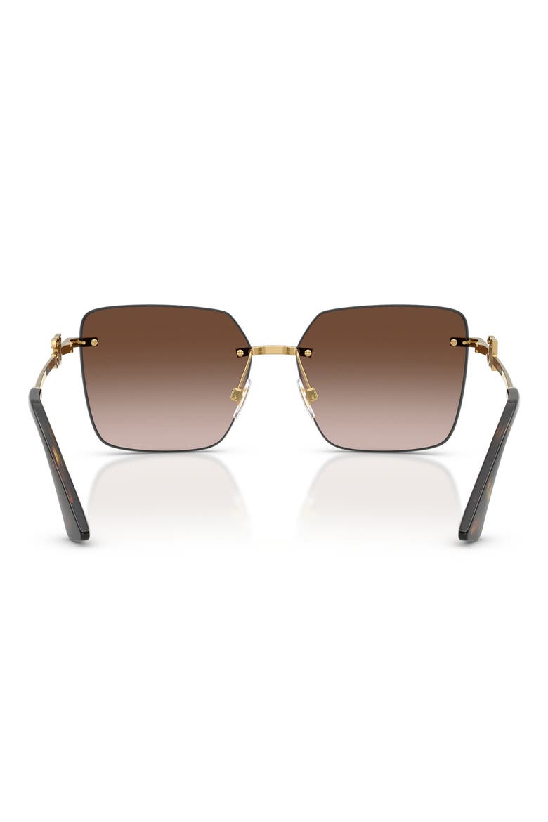 59mm Rimless Square Sunglasses, Alternate, color, GOLD / GRADIENT BROWN