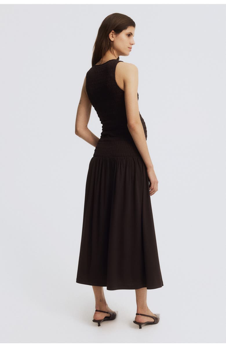 H&M Mama smocked jersey dress, Alternate, color, Dark Brown