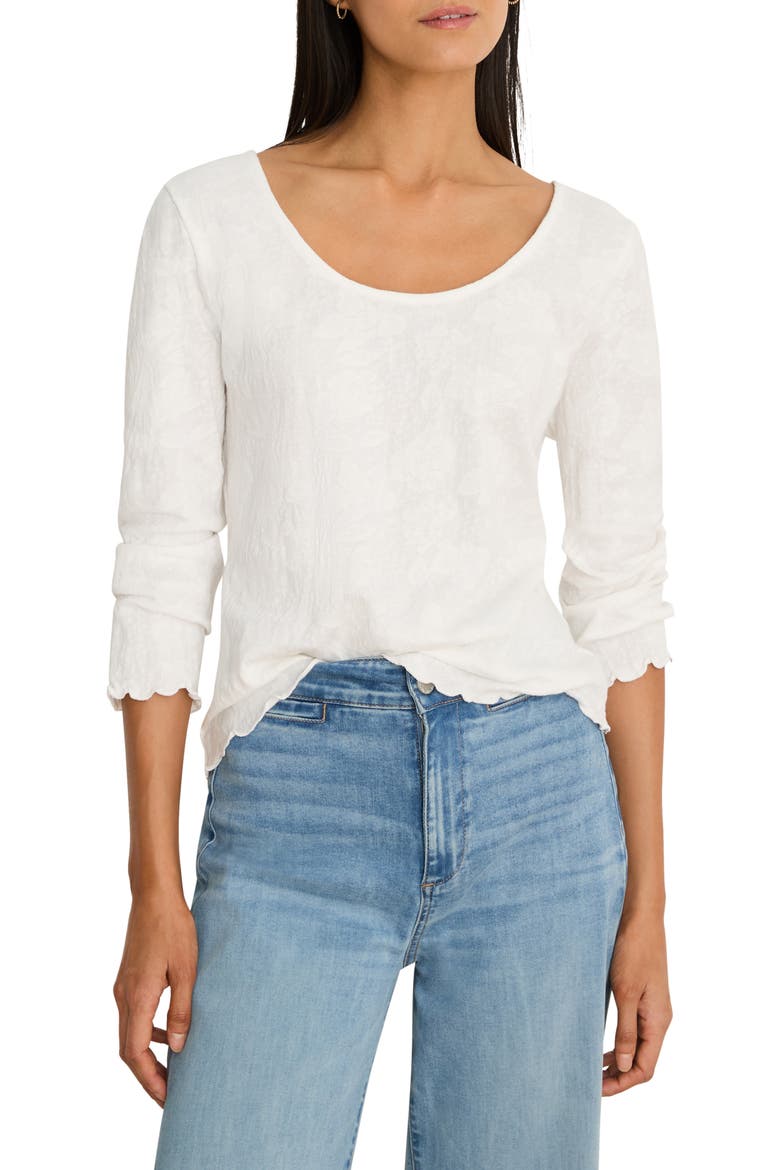 Lace Scoop Neck Top, Main, color, PAPER WHITE