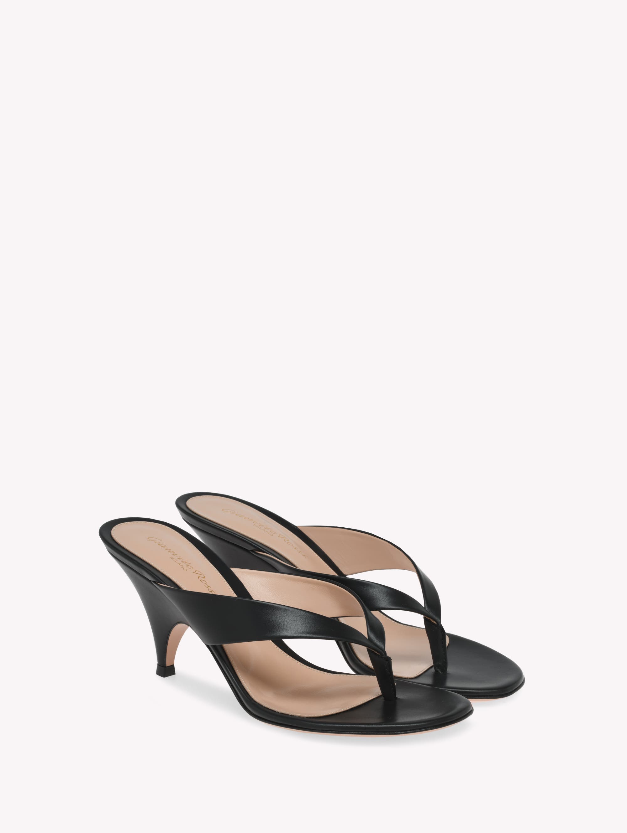 Gianvito Rossi Sofia Thong Mule, Alternate, color, Black Calf Leather