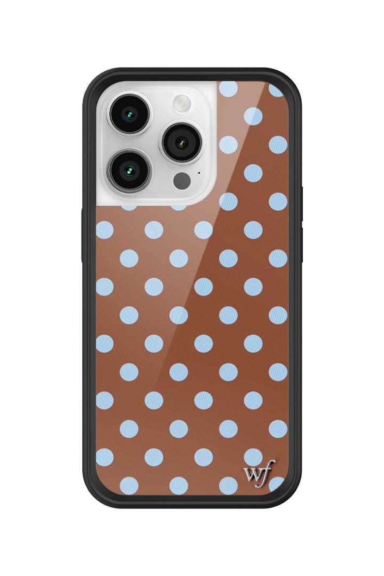 Polka Dot | Brown and Blue iPhone Case, Alternate, color, Brown