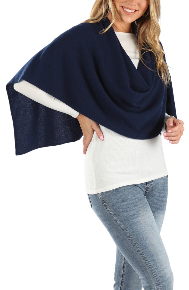 Moozie Luxury Poncho Nursing Scarf, Alternate, color, Navy