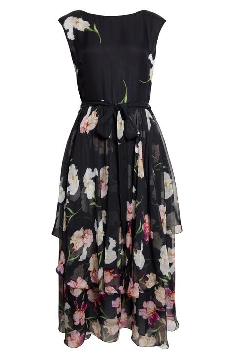 Iris Dégradé Silk Midi Dress