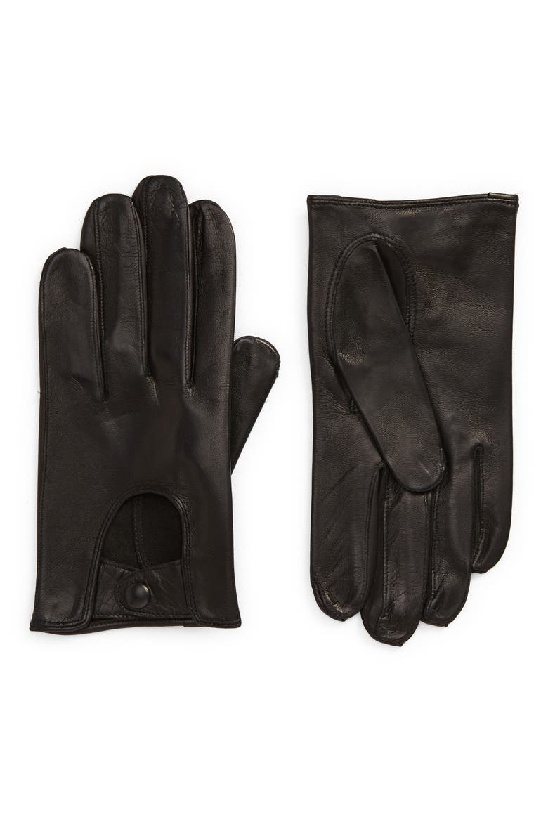 Men's Seymoure Washable Leather Driver Gloves, Main, color, BLACK