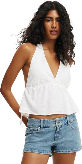 売れ筋商品|||コットンオン カットソー トップス レディース Women's Haven Tie Side Halter Top Olivia check texture Cotton On Women's Haven Tie Side Halter Top | Nordstrom