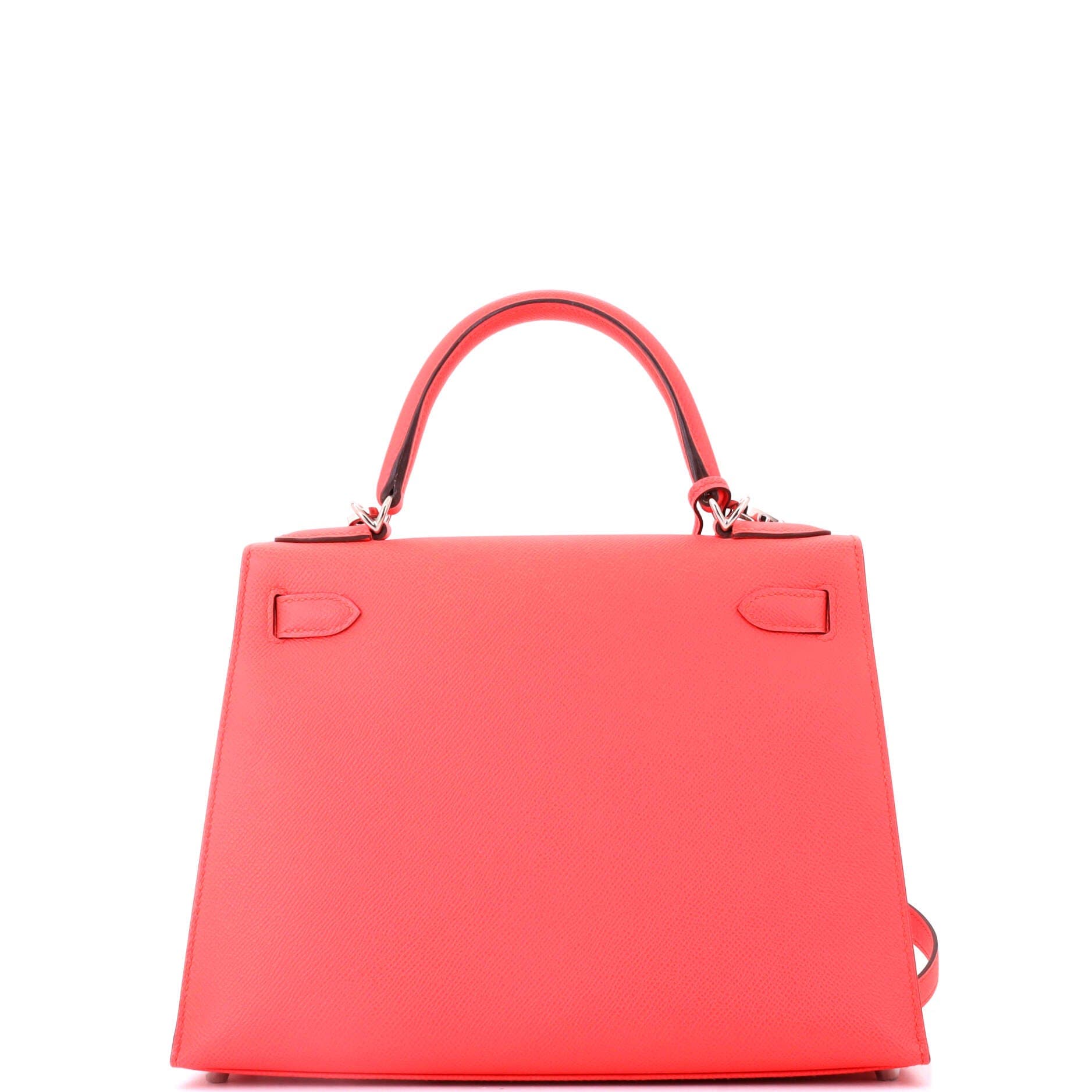 Pre-Owned Hermes Kelly Handbag Pink Epsom with Palladium Hardware 28, Alternate, color, Rose Texas