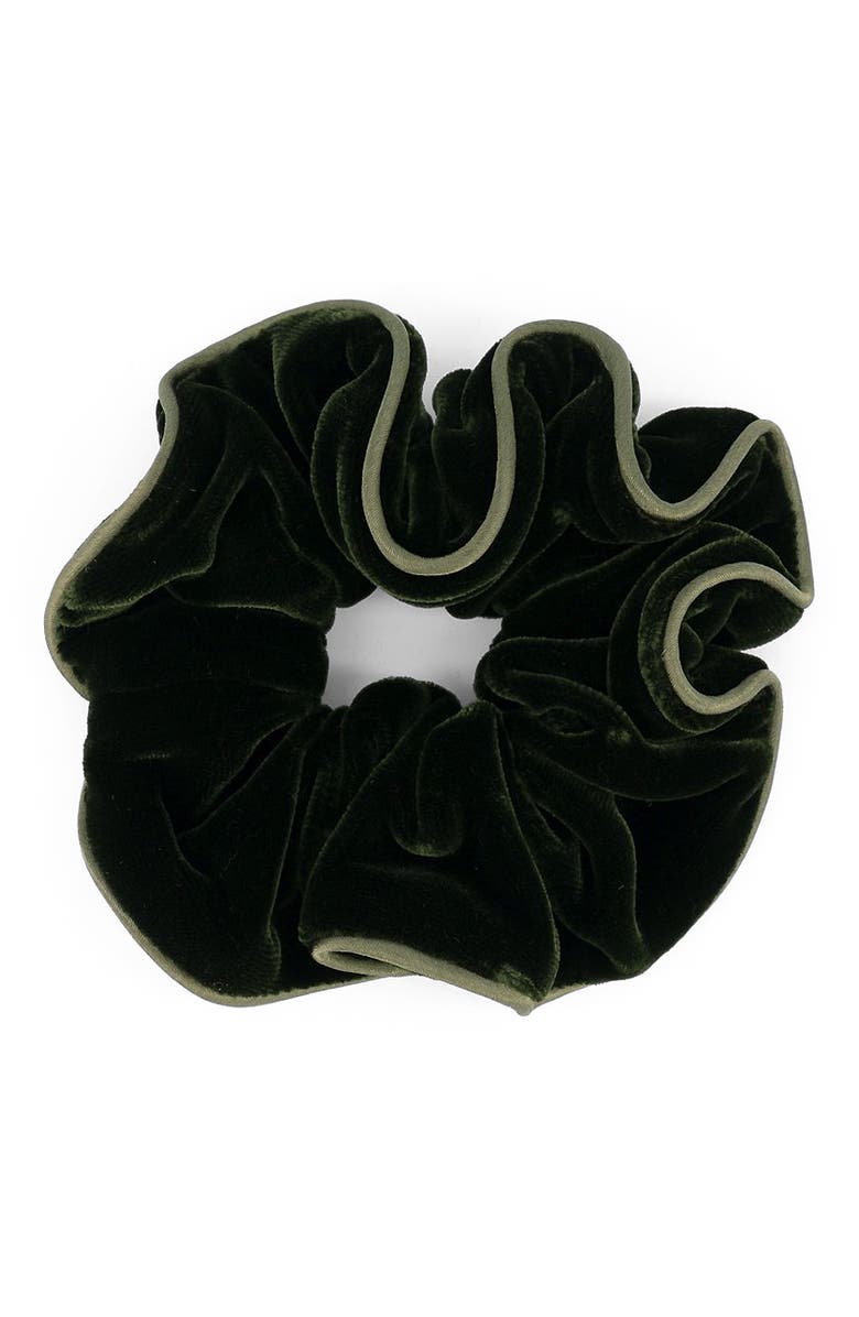 Alexandre de Paris Romi Bronze Velvet Scrunchie, Alternate, color, Bronze