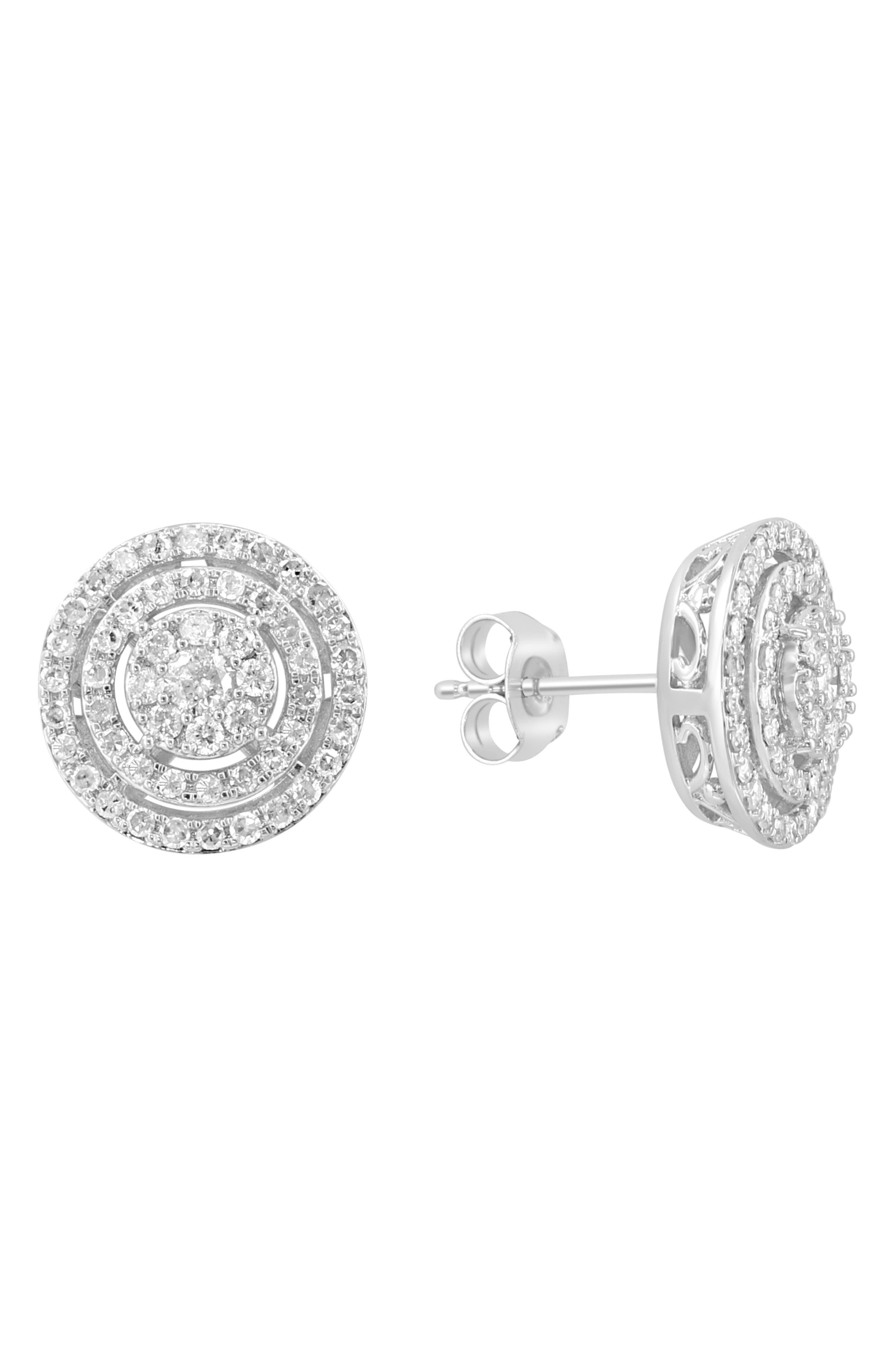 Lab Grown Diamond Sterling Silver Stud Earrings