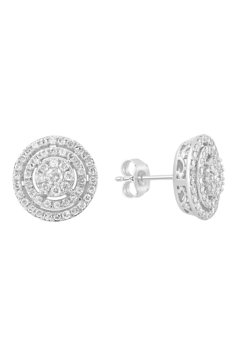 Lab Grown Diamond Sterling Silver Stud Earrings, Main, color, SILVER