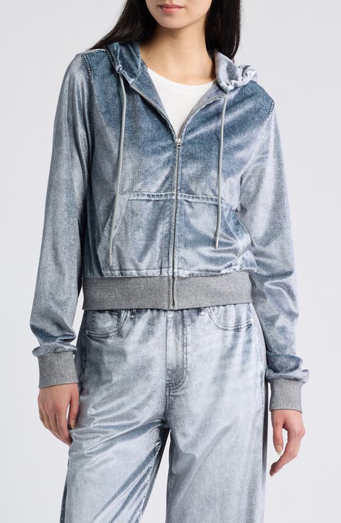 rb Miramar Velvet Zip Up Hoodie