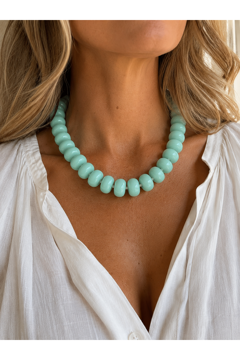 Sea-Foam Mist Necklace, Alternate, color, Blue