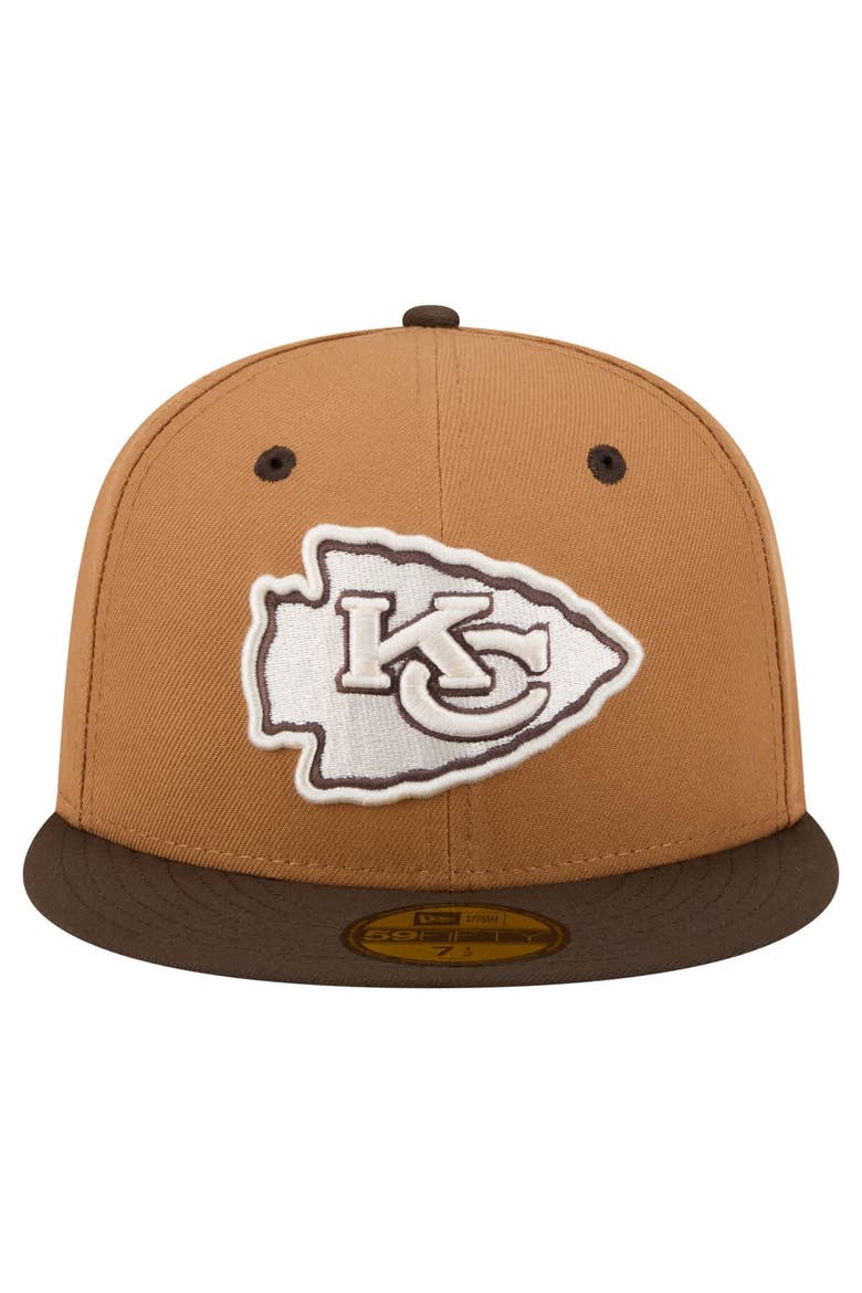 Men's New Era  Light Brown/Dark Brown Kansas City Chiefs Two-Tone Walnut 59FIFTY Fitted Hat, Alternate, color, Light Brown