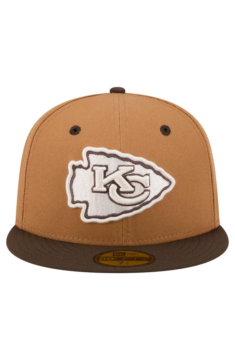 New Era Men's New Era Light Brown/Dark Brown Kansas City Chiefs Two-Tone Walnut 59FIFTY Fitted Hat, Alternate, color, Light Brown