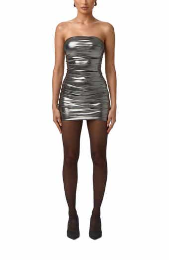 Mirror Metallic Strapless Body-Con Minidress