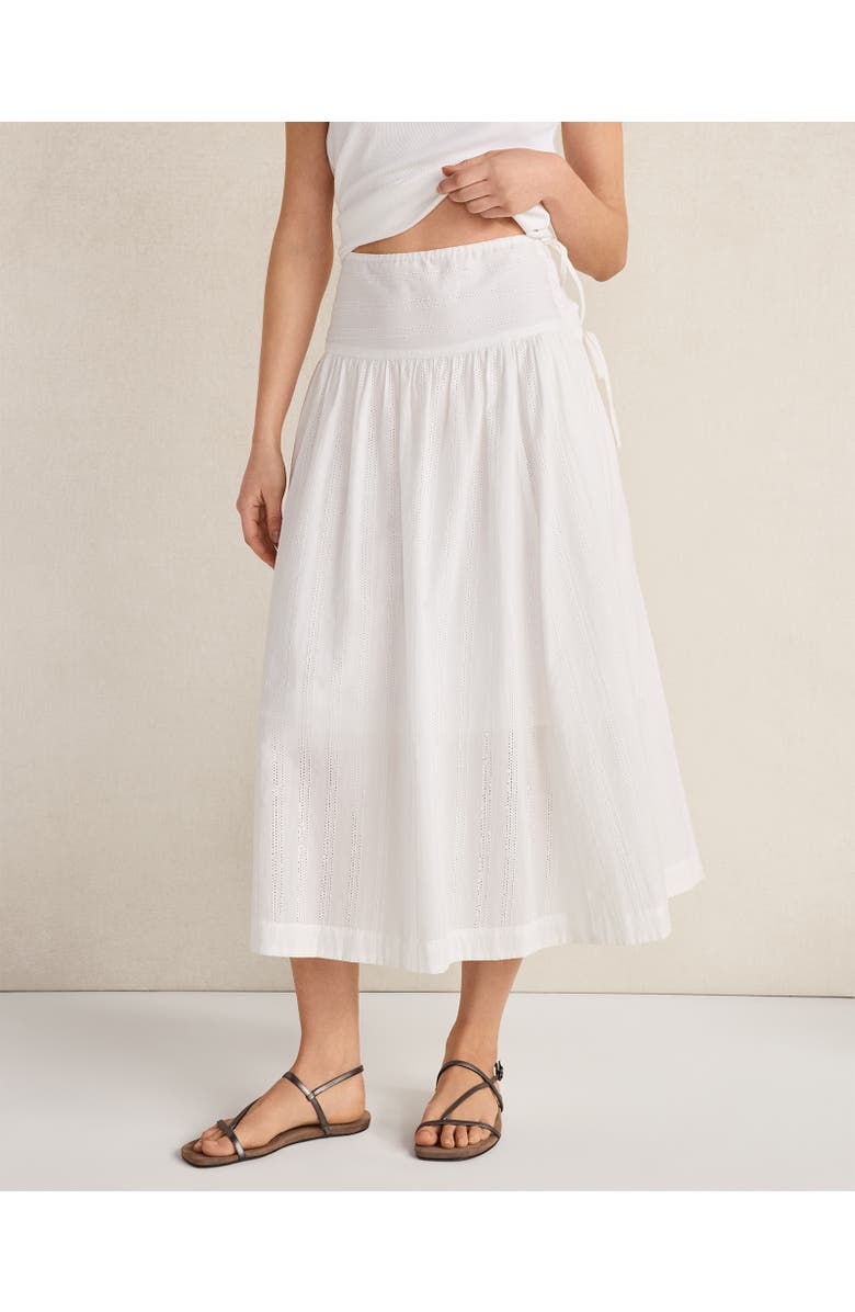 Haven Well Within Organic Cotton Eyelet Drop Waist Skirt, Main, color, White