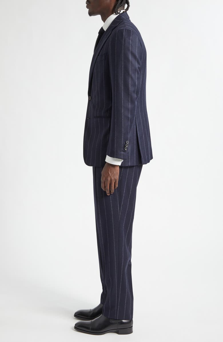 Thom Sweeney Chalk Stripe Structured Wool & Cashmere Suit, Alternate, color, Navy Pin Stripe