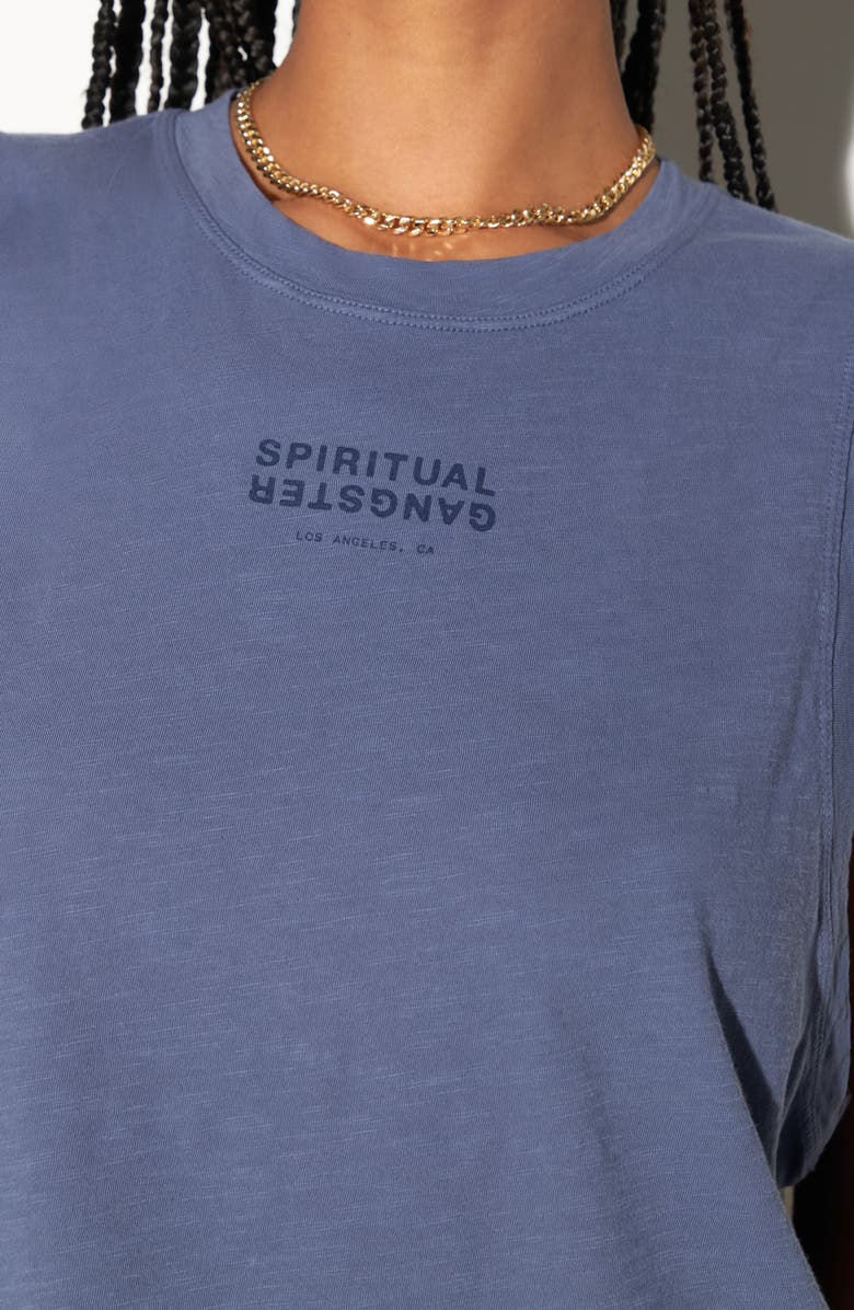 Spiritual Gangster Jagger Slub Knit Graphic Tank, Alternate, color, Vintage Indigo