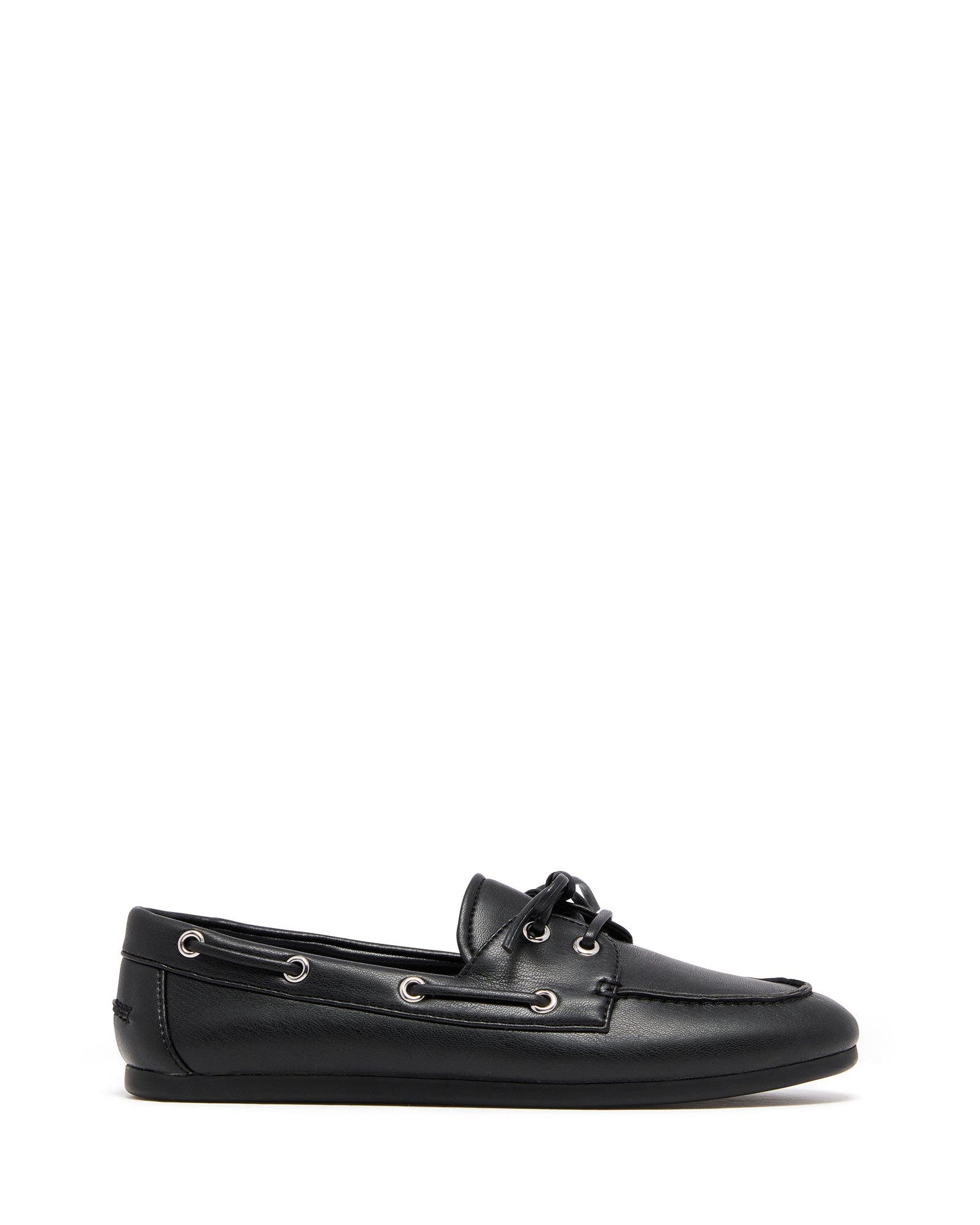 Sailor Boat Shoe, Alternate, color, BLACK PU