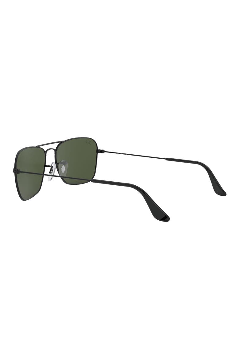 'Caravan' 55mm Sunglasses, Alternate, color, MATTE BLACK / G-15 GREEN