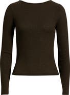 Madewell Sparkle Scoop Back Long Sleeve Top