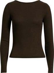 Madewell Sparkle Scoop Back Long Sleeve Top