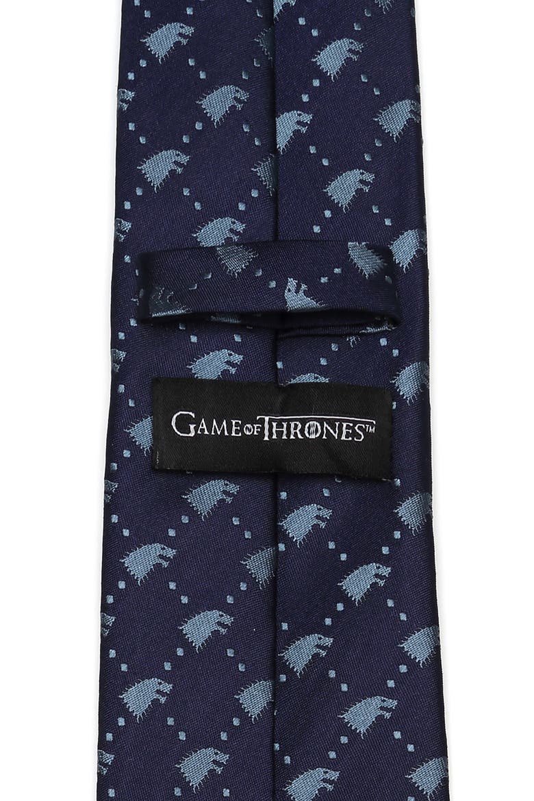 Stark Direwolf Silk Tie, Alternate, color, NAVY