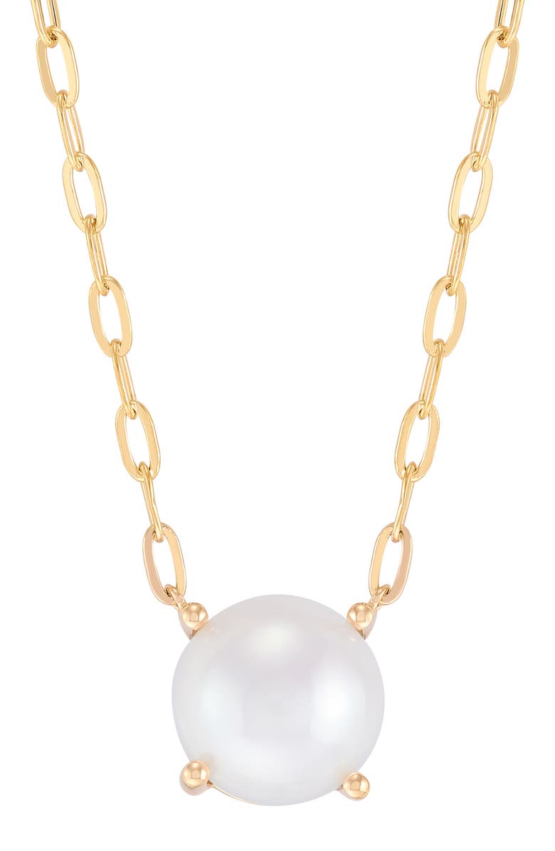 Frankie & Zoe Cultured Pearl Pendant Necklace, Main, color, Yellow Gold