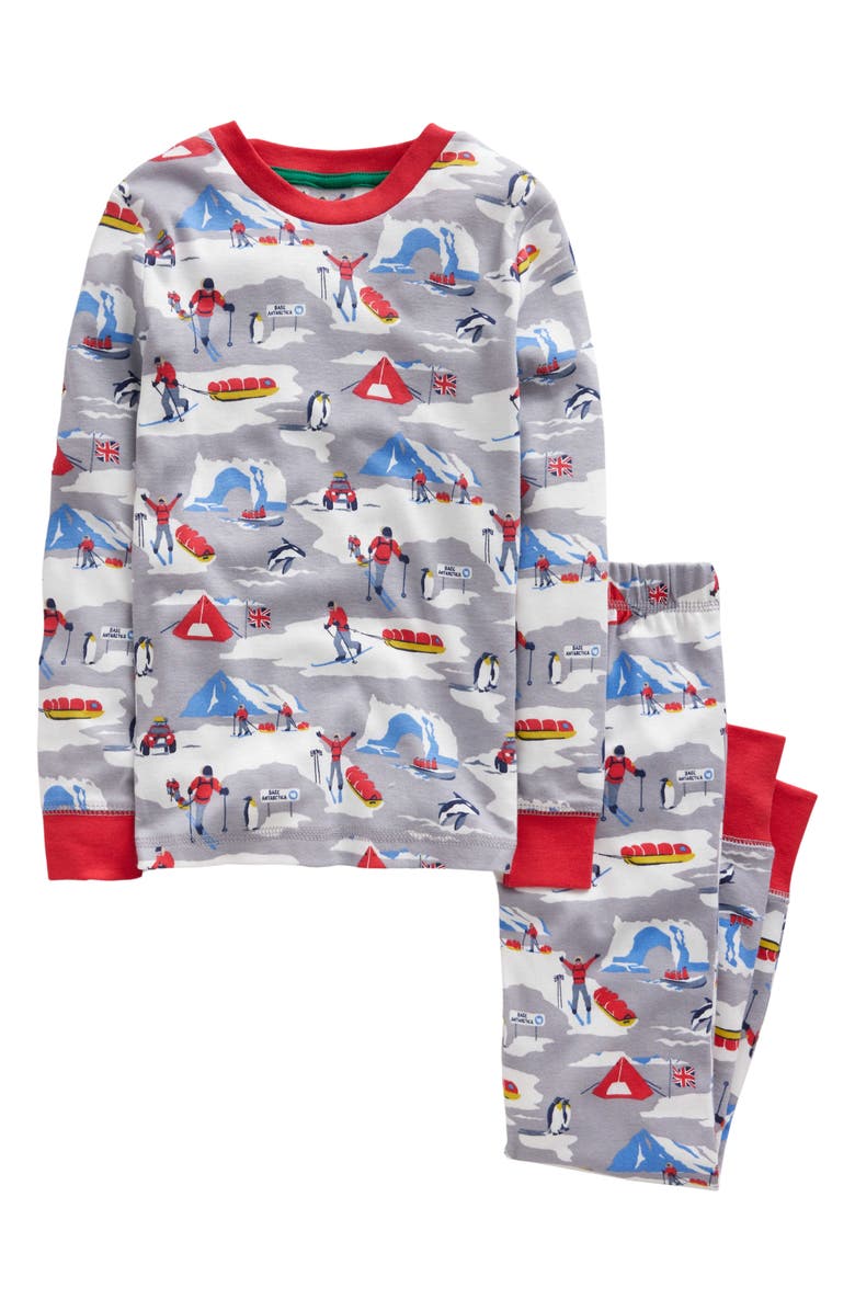 Mini Boden Kids' Antarctica Fitted Two-Piece Cotton Pajamas, Main, color, 