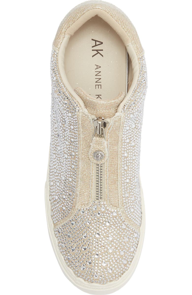 Anne Klein Cadia Zip Embellished Sneaker, Alternate, color, Platinum