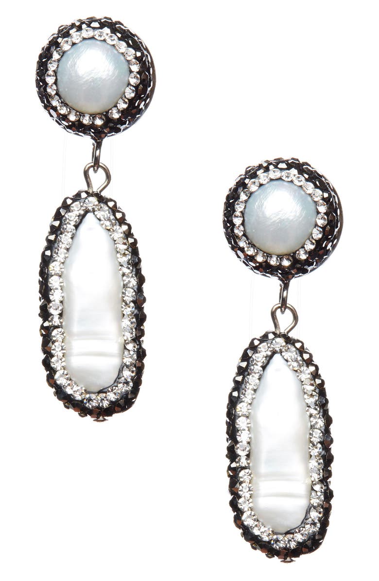EYE CANDY LOS ANGELES Verena Freshwater Pearl Drop Earrings, Main, color,