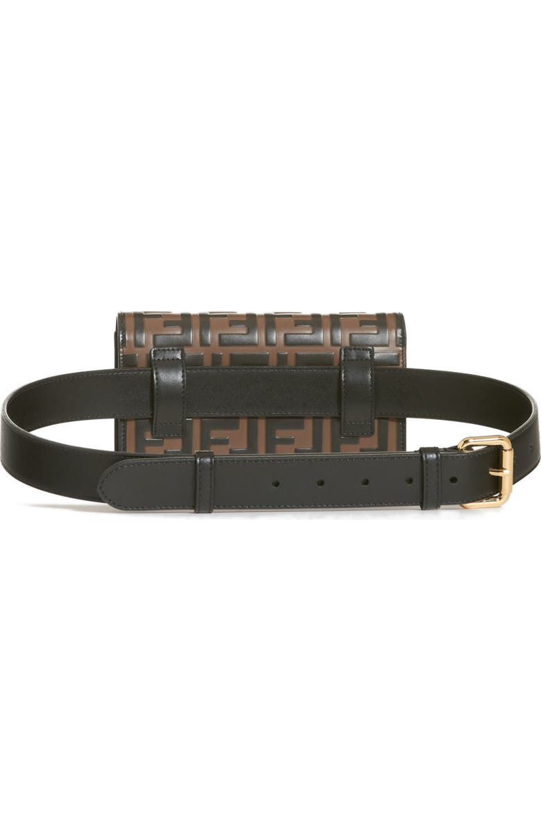 Fendi Logo Calfskin Leather Belt Bag, Alternate, color,
