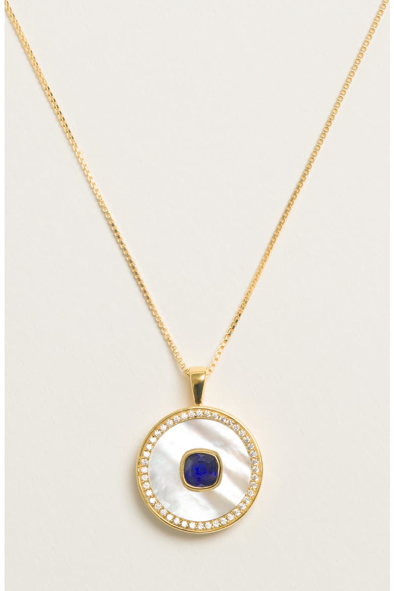 Sapphire Mother Of Pearl Necklace, Alternate, color, Sapphire
