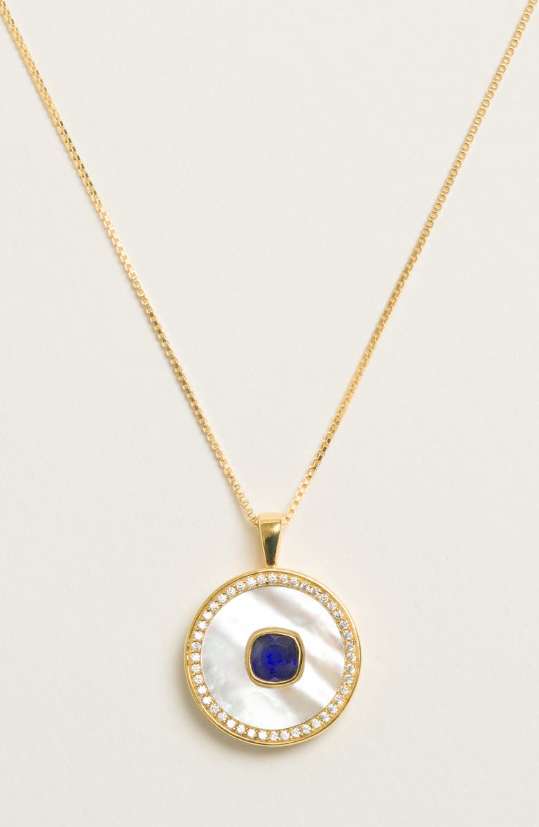 Freya Rose Sapphire Mother Of Pearl Necklace, Alternate, color, Sapphire