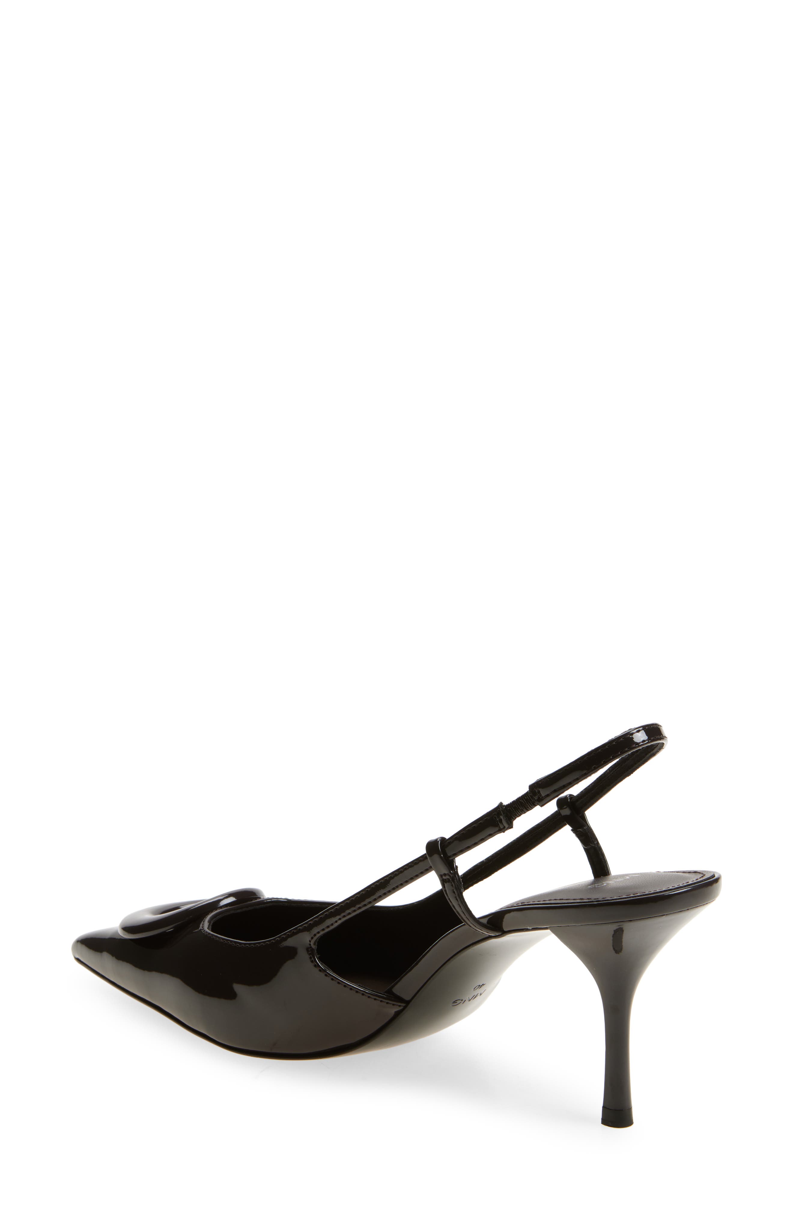 MANGO Slingback Pointed Toe Pump, Alternate, color, Chocolate