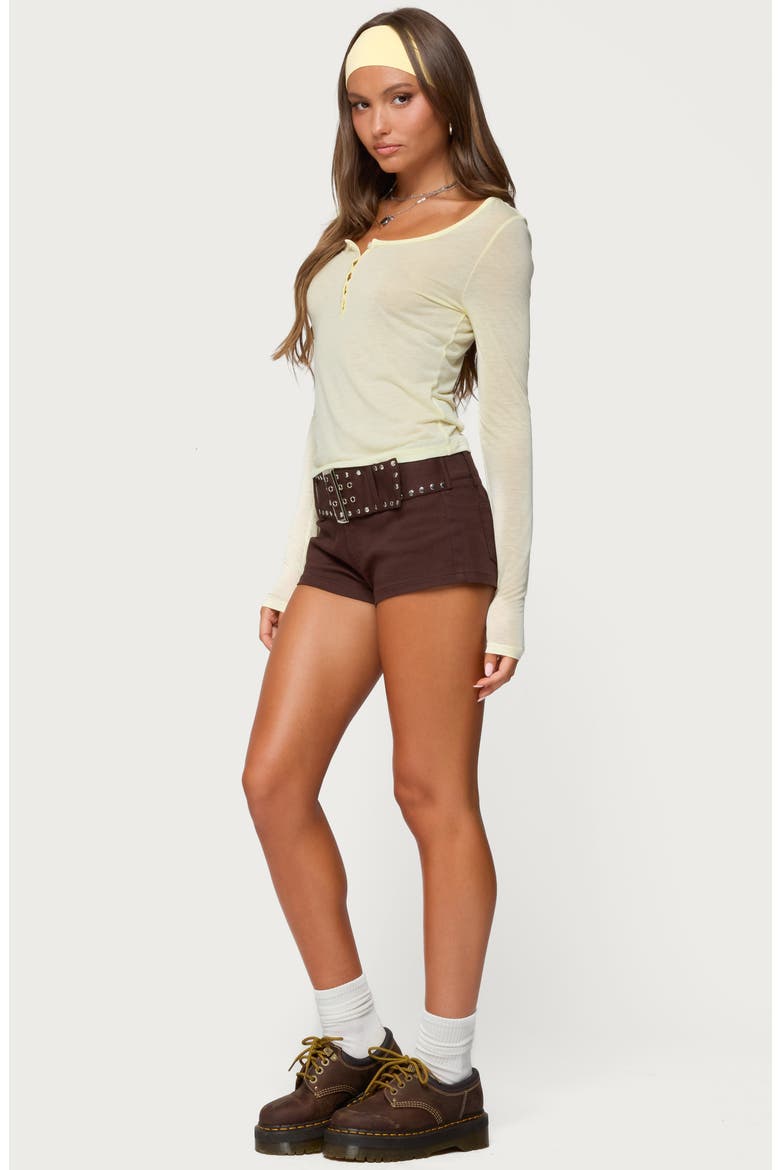 Ria Semisheer Henley, Alternate, color, YELLOW