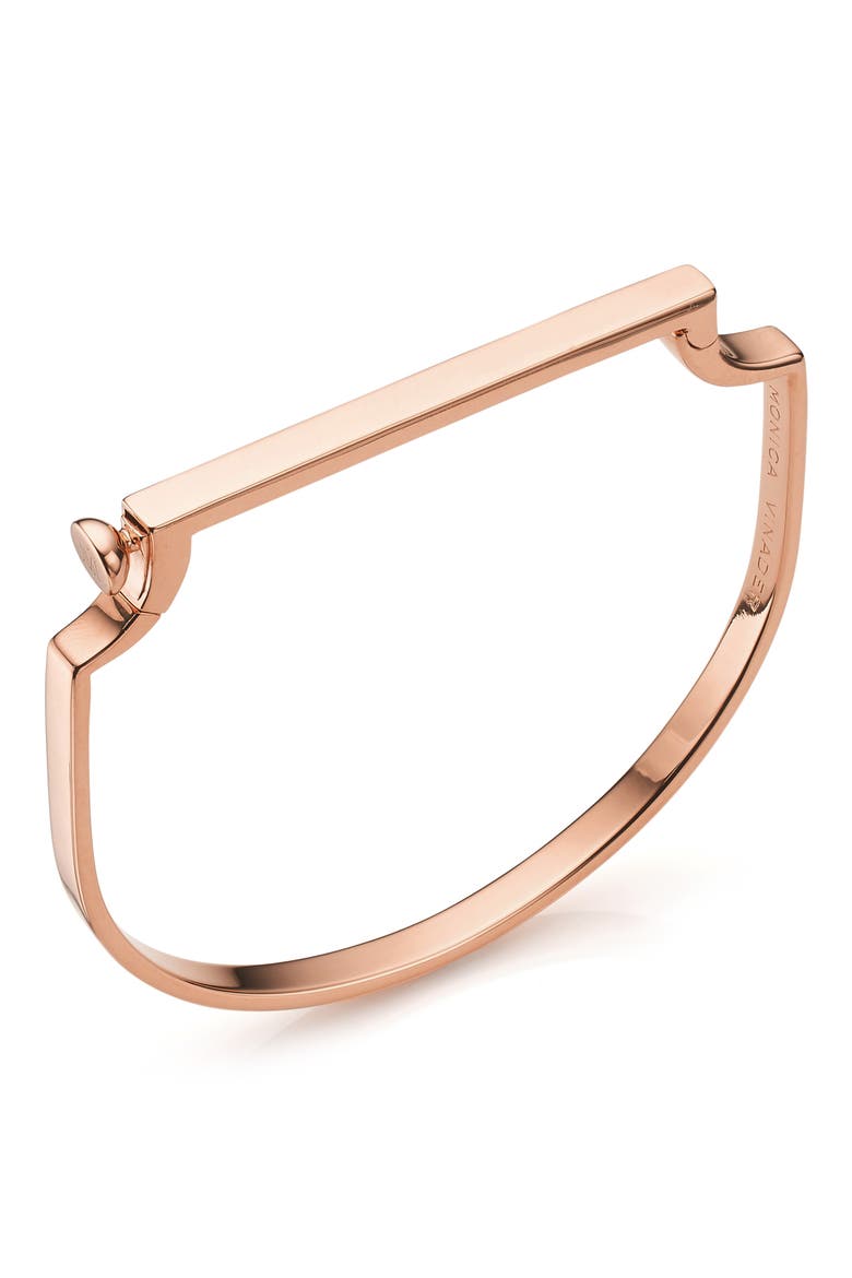 Signature Thin Bangle Bracelet, Main, color, ROSE GOLD