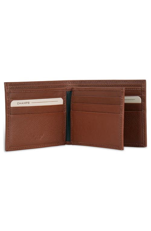 Champs Onyx Id Flap Leather Bifold Wallet In Brown