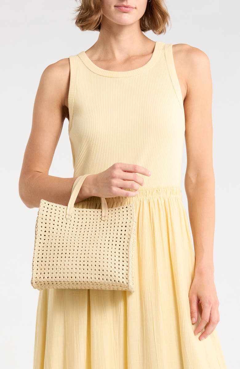 Clare V. Petit Simple Woven Leather Tote, Alternate, color,