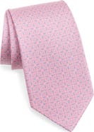 FERRAGAMO Square Gancini Print Silk Tie