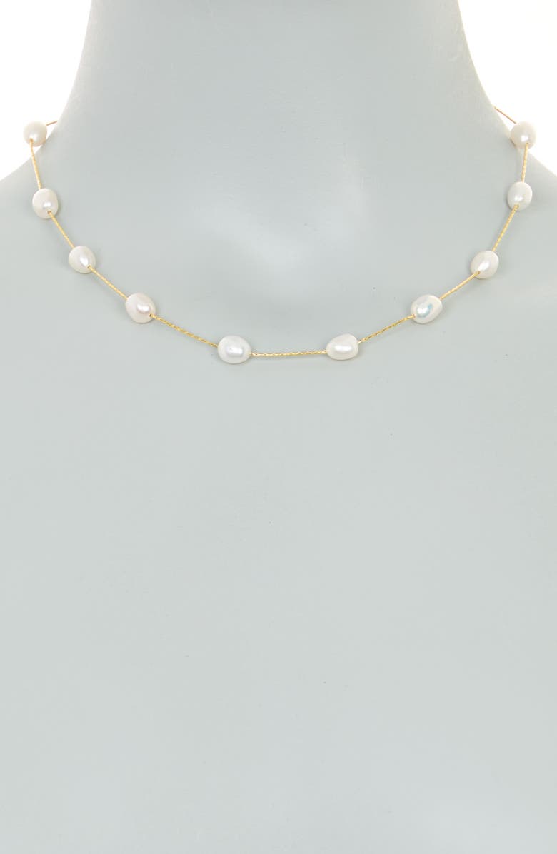 SAVVY CIE JEWELS Freshwater Pearl Chain Necklace, Alternate, color, 
