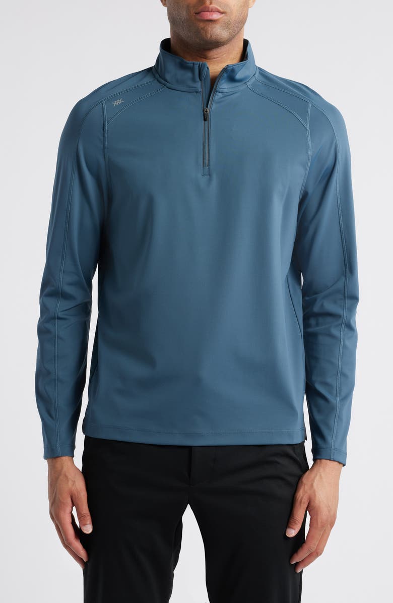Rhone Rise Quarter Zip Pullover, Main, color, Dark Teal