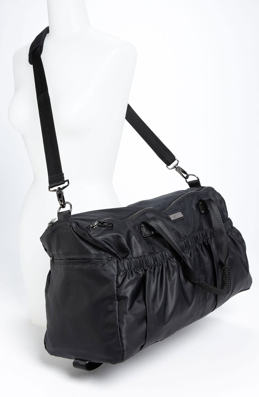 Pocketed Duffel Bag, Alternate, color, BLACK