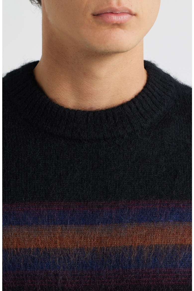Wilde Brush Stripe Wool Blend Crewneck Sweater, Alternate, color, BLACK / DARK MULTI