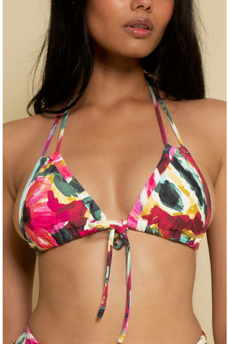 Euro Bow Strappy Bikini Top, Main, color, ISLA FLORAL