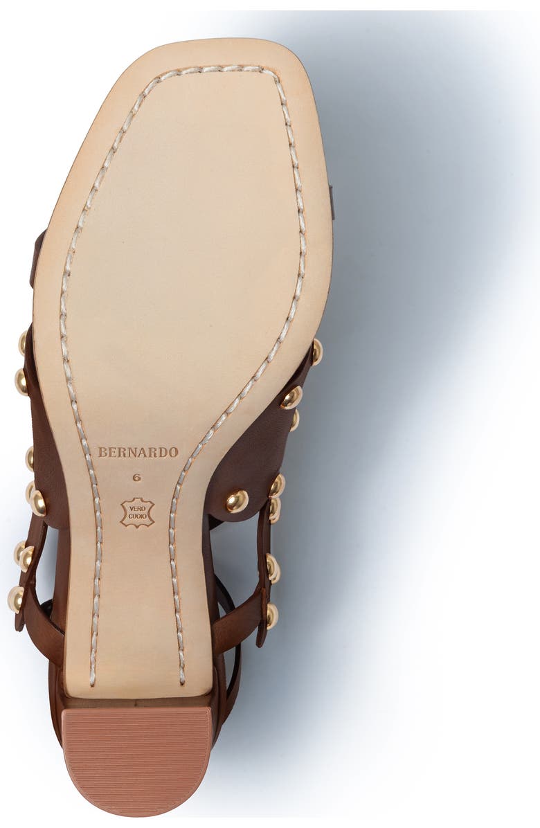 Bernardo 1946 Footwear New Moon 75 Studded Heeled Sandal, Alternate, color, Saddle
