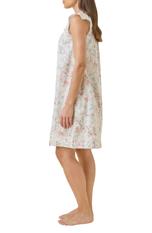 Papinelle Yolly Flutter Neck Cotton Sateen Nightgown In Burgundy