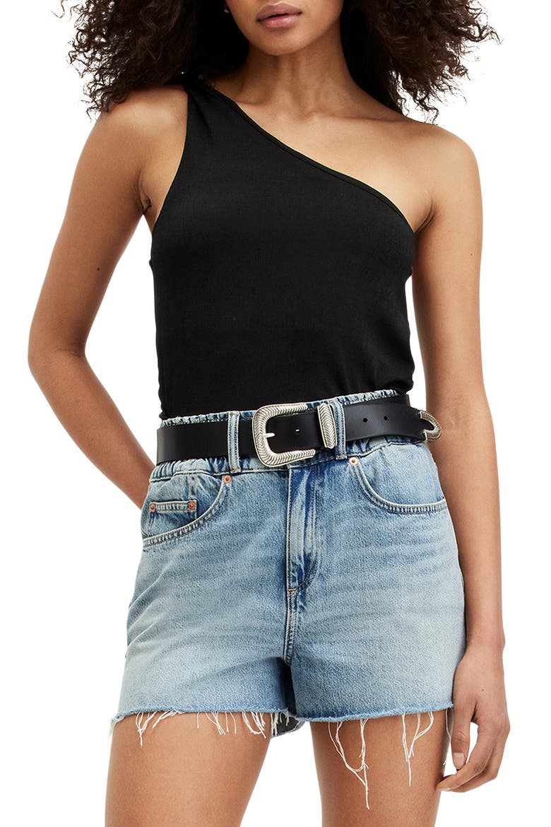 Echo One-Shoulder Top, Main, color, BLACK
